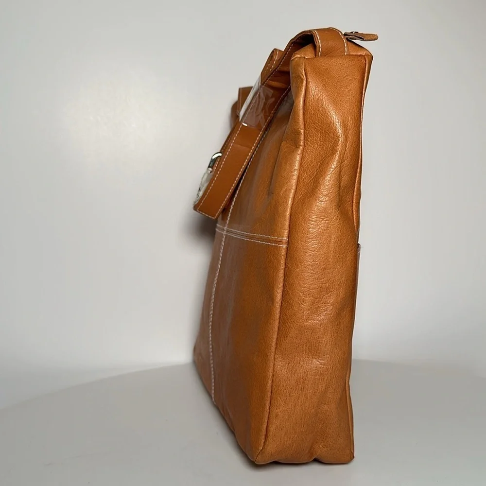 Bentley Tan Leather Laptop Bag - Sleek Crossbody Carry